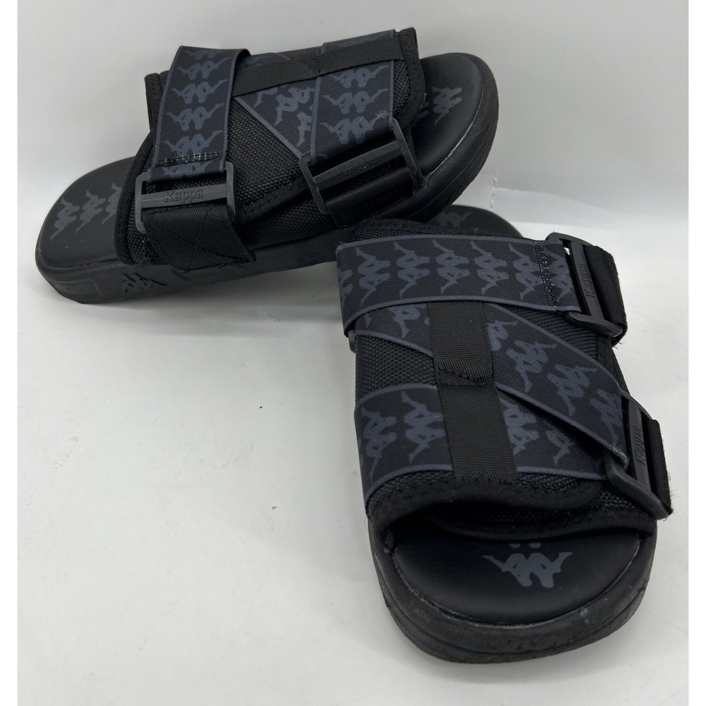 Kappa 222 Banda Mitel 1 Slip On Slide Sandals Black And Gray Unisex Size 6